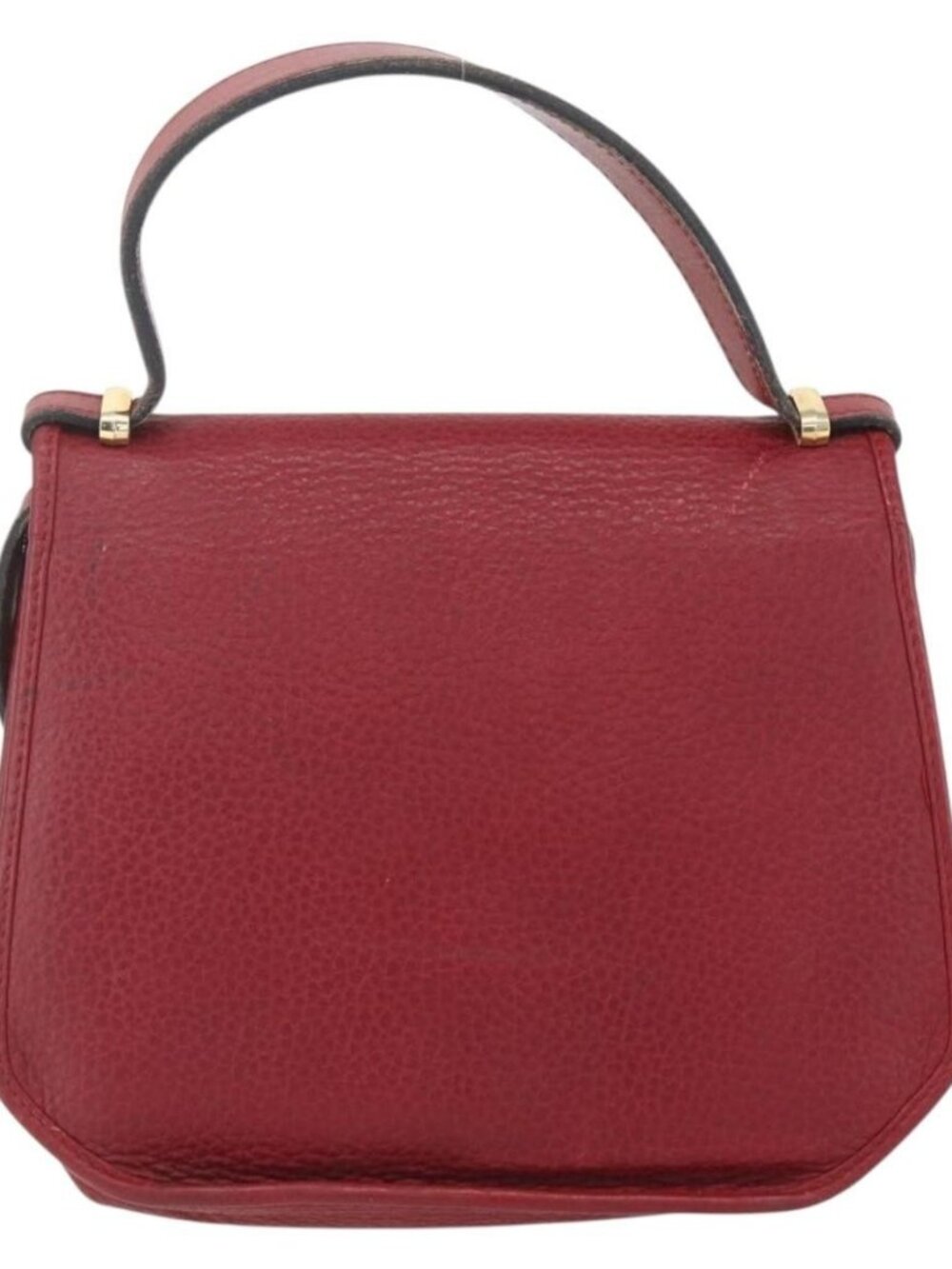 Christian Dior Hand Bag Leather 2way Red Gold Auth BA8209 - Picture 3 of 16